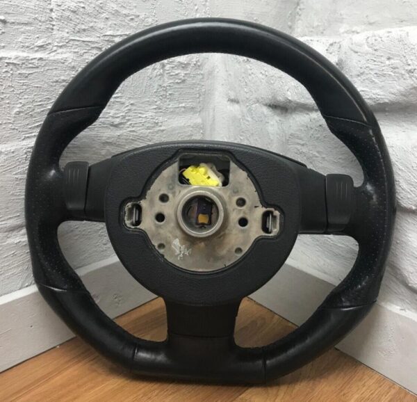 Genuine VW MK5 Golf GTI black leather flat bottom steering wheel, DSG SRS A15 - Image 5