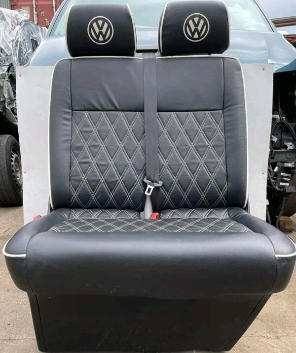 VWT5,T5.1,T6,T6.1 Transporter leather Seat set

For sale:
Complete 2+1 Front Seat Set & Rear Triple Kombi 
Seats Have Been Professionally Re-Upholstered By Vision Customs (Can Provide Rear Seat Brackets & Belts if needed for added cost) 

Full Seat Set - Image 5