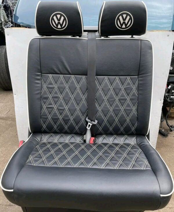 VWT5,T5.1,T6,T6.1 Transporter leather Seat set

For sale:
Complete 2+1 Front Seat Set & Rear Triple Kombi 
Seats Have Been Professionally Re-Upholstered By Vision Customs (Can Provide Rear Seat Brackets & Belts if needed for added cost) 

Full Seat Set - Image 8