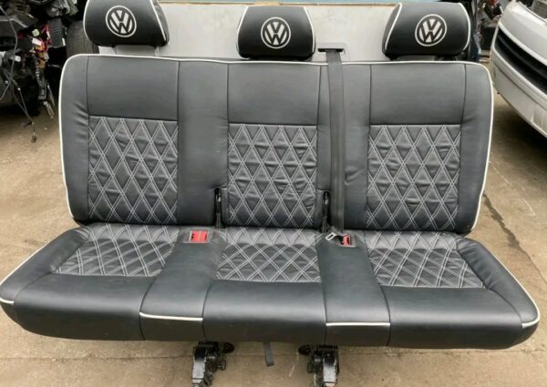 VWT5,T5.1,T6,T6.1 Transporter leather Seat set

For sale:
Complete 2+1 Front Seat Set & Rear Triple Kombi 
Seats Have Been Professionally Re-Upholstered By Vision Customs (Can Provide Rear Seat Brackets & Belts if needed for added cost) 

Full Seat Set - Image 7