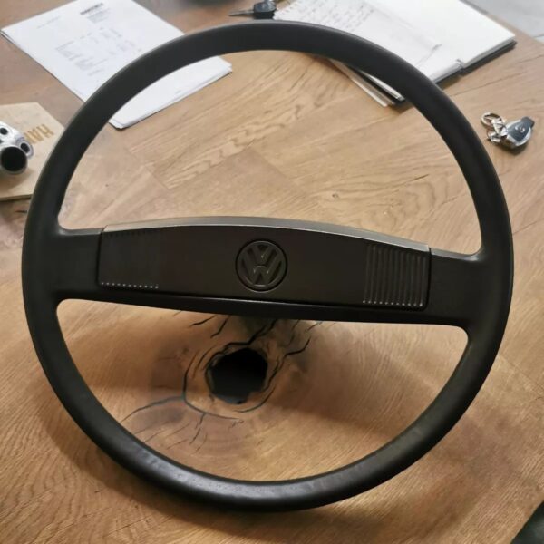 Brown VANAGON VW T25 VW T3 MULTIVAN CARAVELE TRANSPORTER 45 cm steering wheel - Image 6
