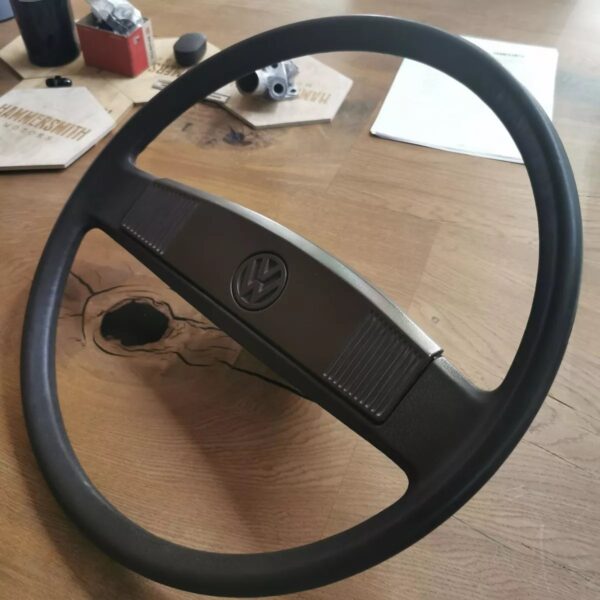 Brown VANAGON VW T25 VW T3 MULTIVAN CARAVELE TRANSPORTER 45 cm steering wheel - Image 5