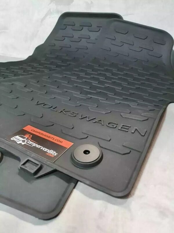 GENUINE VW T6.1 TRANSPORTER CALIFORNIA CARAVELLE FRONT RUBBER FLOOR MATS - Image 2